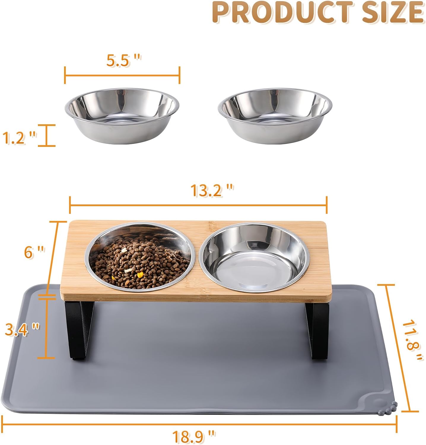 Cat food and watert bowl